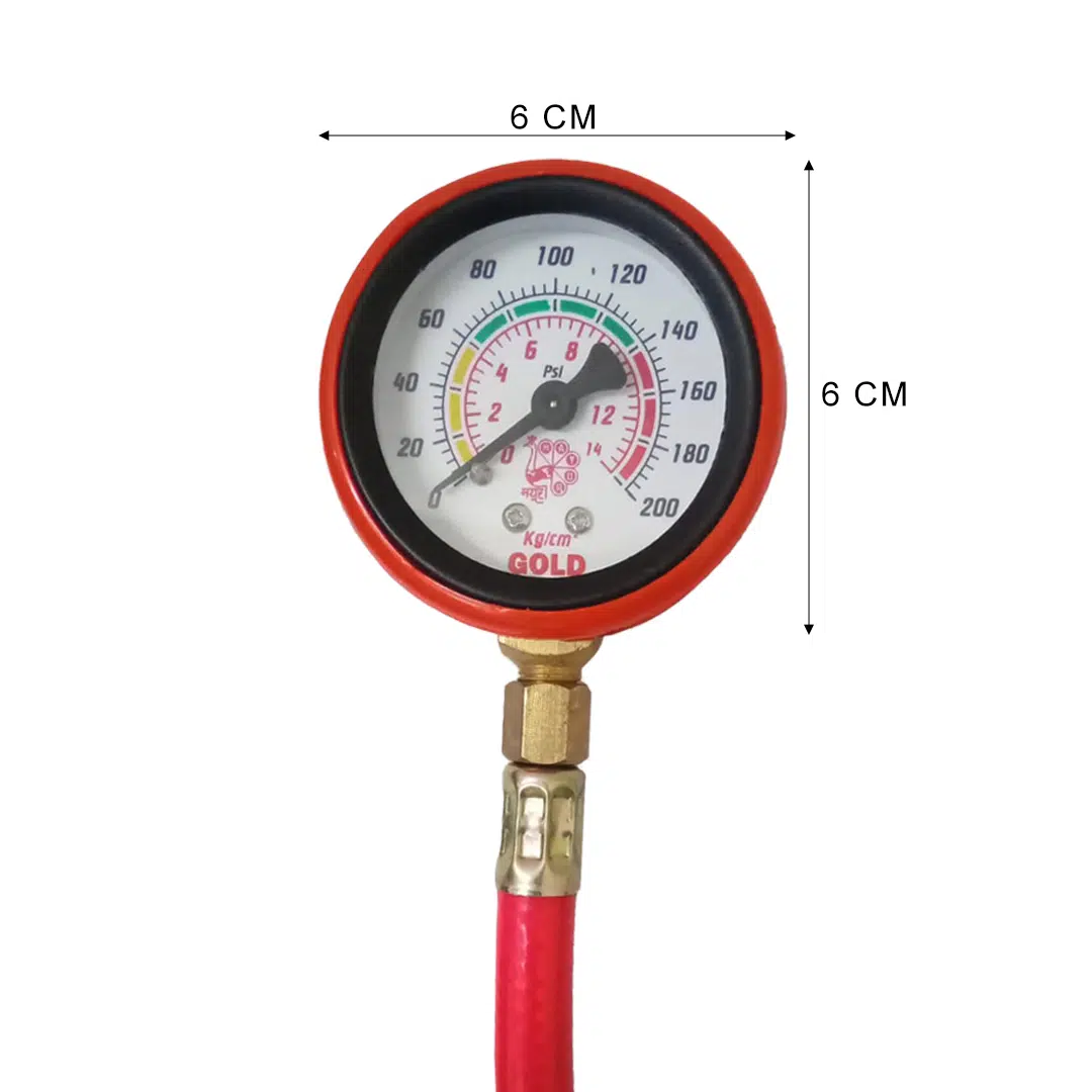 Mayur Tyre Pressure Gauge Hose Type 0-200 PSI Size: 50mm - Image 3