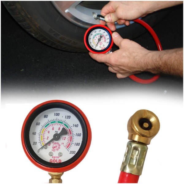 Mayur Tyre Pressure Gauge Hose Type 0-200 PSI Size: 50mm - Image 8