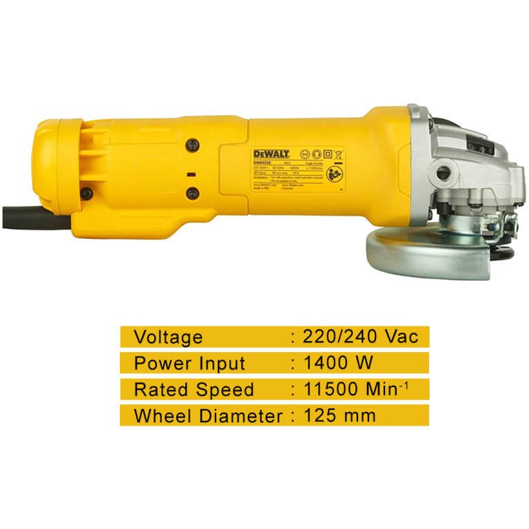 Dewalt DWE4235 1400W Angle Grinder125mm Implemental