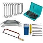 Hand Tools Combo(Allen key Set, D Spanner Set, Ring Spanner Set, Screw Driver Set, Hacksaw Frame & Blade)