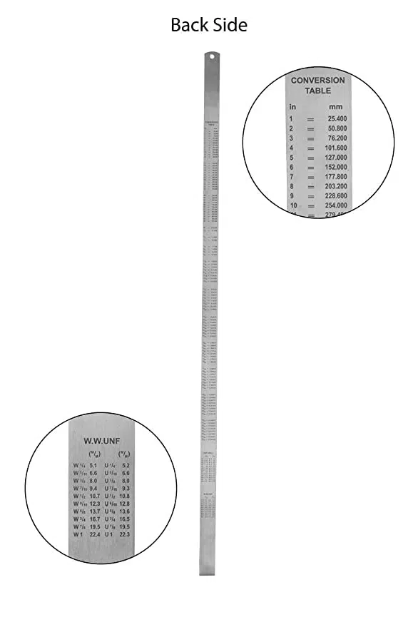 Stainless Steel Machinist Engineer Ruler Metric Ruler (100CM / 40 Inch) - Image 2
