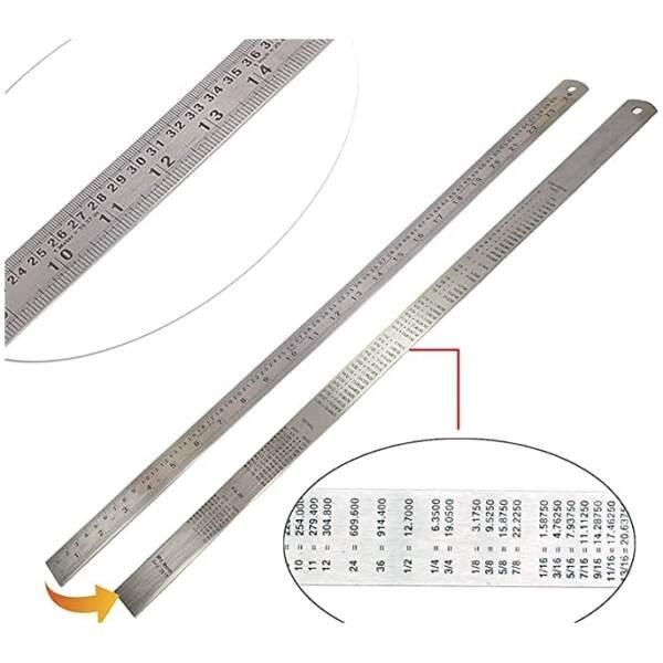 Stainless Steel Ruler Machinist Engineer Ruler, Metric Ruler (60 Cm / 24 Inch)