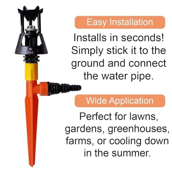 Water Garden Sprinkler Adjustable 360 Degree Rotation Lawn Sprinkler - Image 3